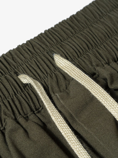 High-Waisted Olive Cargo Shorts – Cotton Twill Relaxed Fit Streetwear Utility