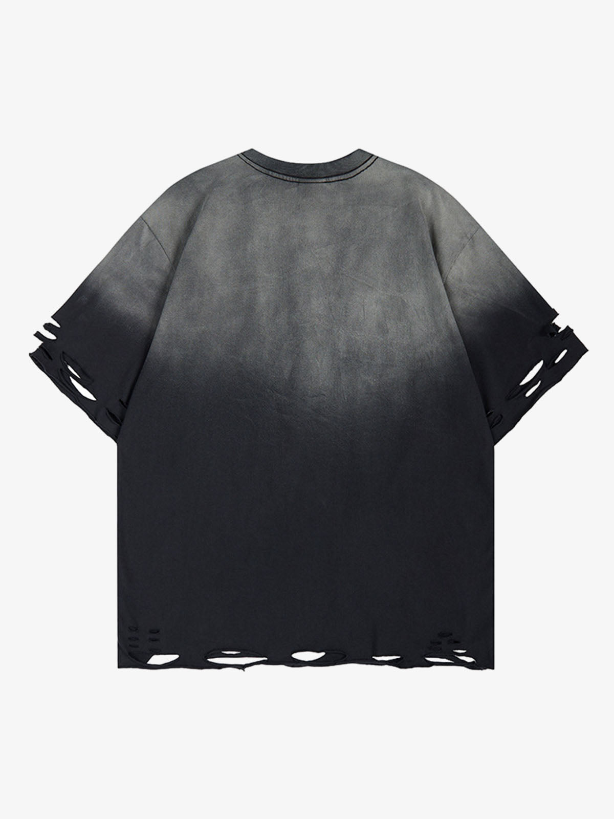 Gradient Washed Ripped Graphic T-Shirt