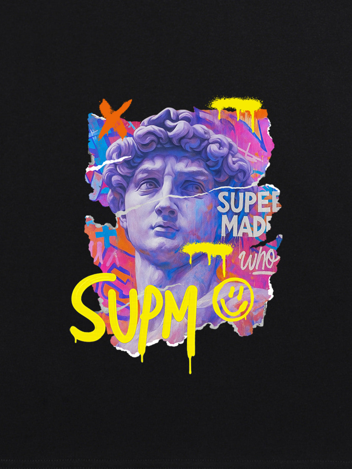 David Sculpture Vibrant Graffiti Art T-Shirt 