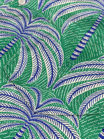 Teal Palm Leaves Hawaiian ShirtVacation Design