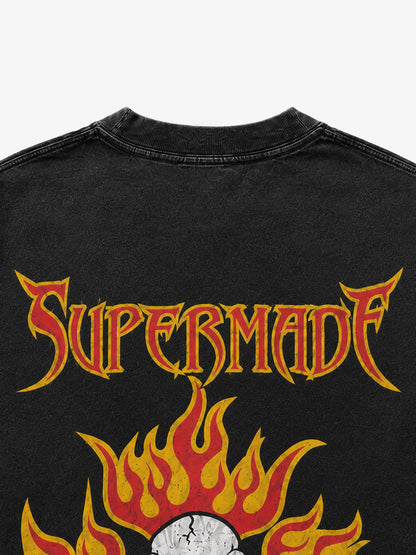 Flame Skull Graphic Long Sleeve Tee