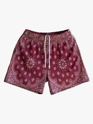 Paisley Print Athletic Sports Shorts