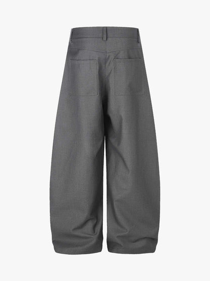 Button Placket Baggy Barrel Pants