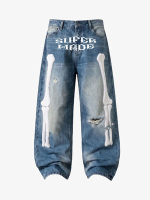 Fractured Bone Baggy Jeans