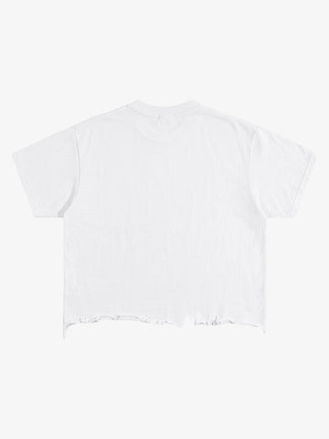 Distressed Hem T-Shirt with Vintage Rock Graphic