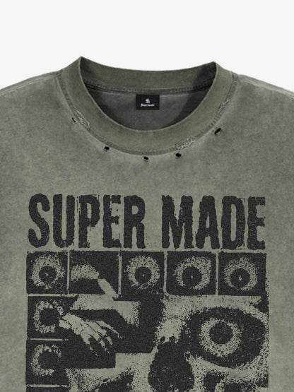Skull Graphic Grommet Vest