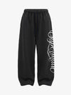 Fleece Jogger Pants with Embroidered Script Detail