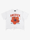 Acid Wash Ripped Floral T-Shirt