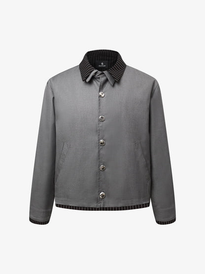 Deconstructed Double-Collar Cropped Jacket