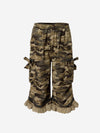 Camo Bow Lace Trim Capris Jorts