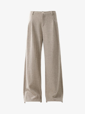 Retro Wool Blend Pleated Baggy Trousers 