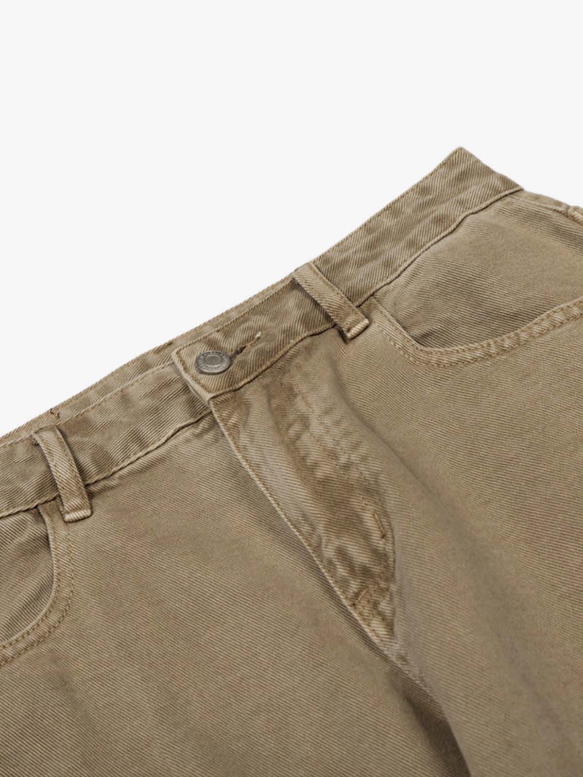 Curved Barrel Leg Inner Pleat Utility Jeans 
