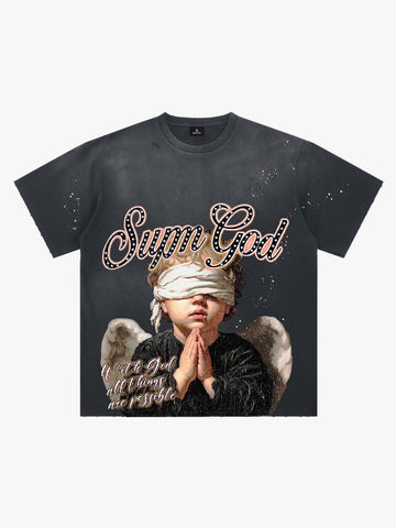 Blindfolded Angel Washed T-Shirt