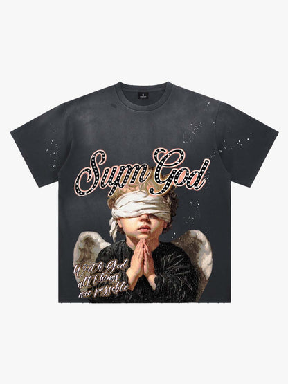 Blindfolded Angel Washed T-Shirt