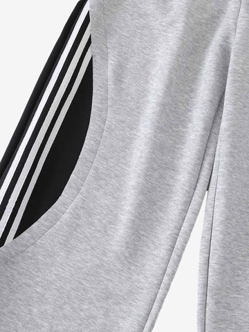 Layered Double-Waistband Wide-Leg Sweatpants