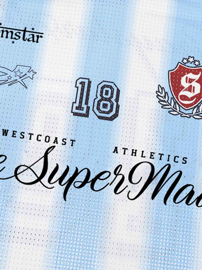Striped Mesh Soccer Jersey