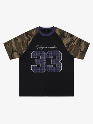 Camo Patchwork Embroidered Tee