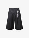 Pleated Design Pendant Decoration Baggy Shorts - 2482 