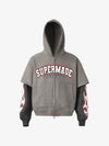 Suede Large Pocket Faux Two-Piece Zipper Short Jacket 