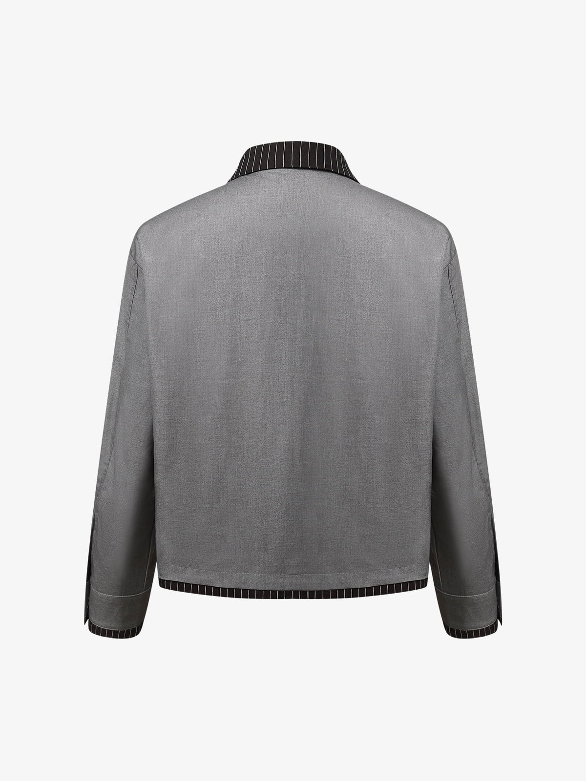 Deconstructed Double-Collar Cropped Jacket