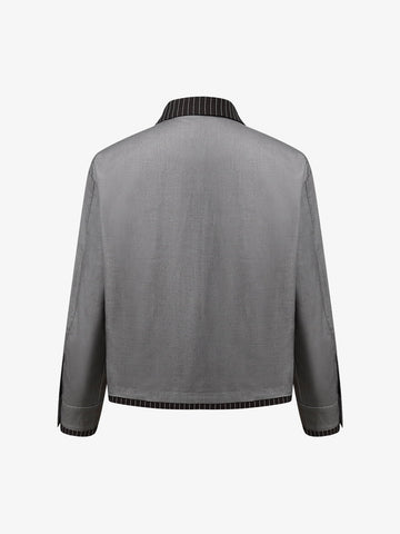 Deconstructed Double-Collar Cropped Jacket