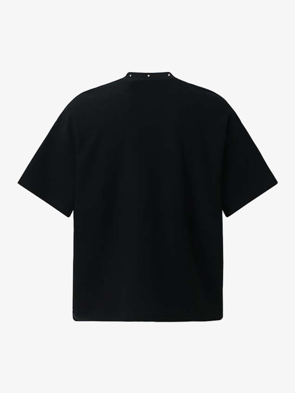 Studded Collar Cross Print Waffle T-Shirt