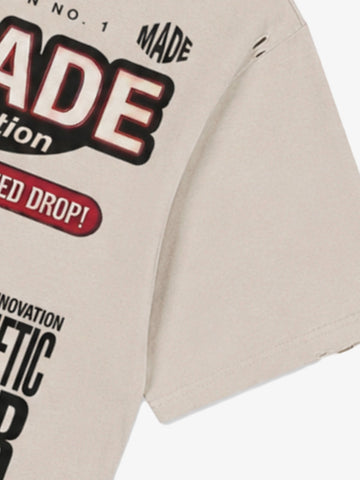 Distressed Boxy T-Shirt with Y2K Gaming Graphic