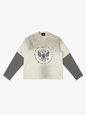 Double Layered Distressed Washed Short Sleeve Tee