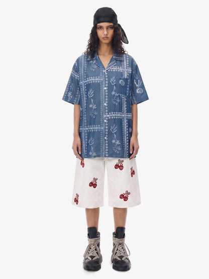 Blue Paisley Hawaiian Shirt