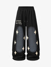 Spray Paint Star Print Distressed Sweatpants