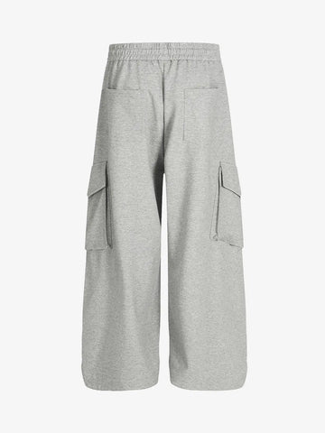 Wrinkled Detail Multi-Pocket Cargo Sweatpants 