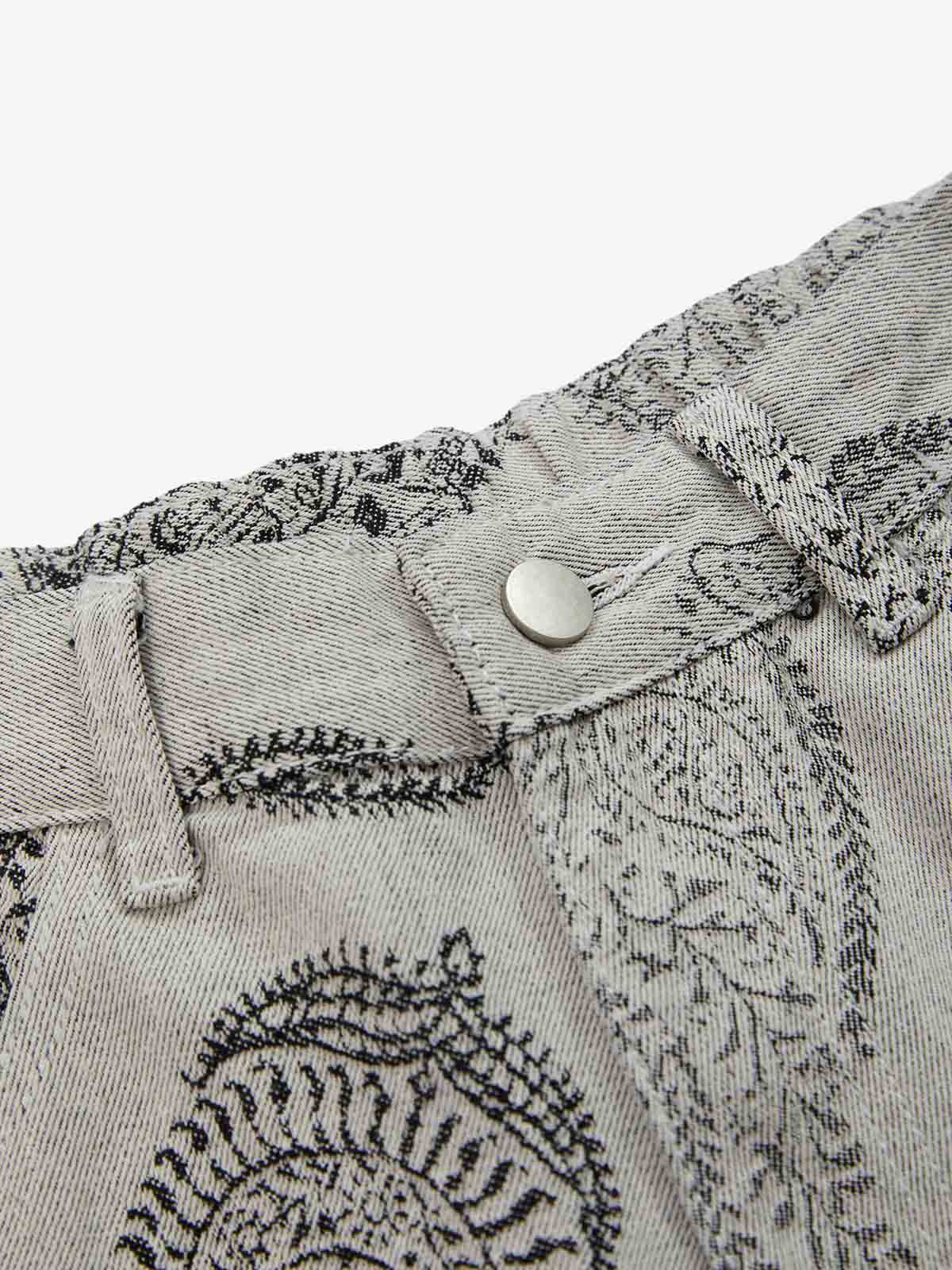 Paisley Jacquard Denim Jeans 