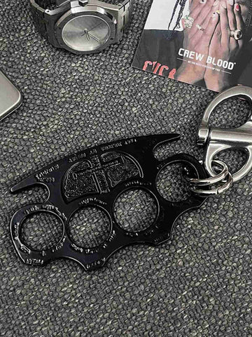 Retro Black Metal Knuckle Keychain
