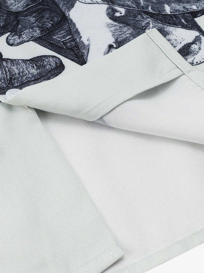 Renaissance Sketch Art Cuban Shirt 