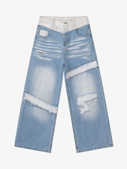 Patchwork Distressed Jeans