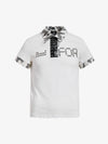 Cotton Polo Shirt with Leopard Print Collar & Cuff Detail