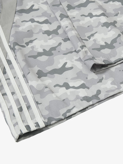 Double Waistband Elastic Waist Camo Side Panel Wide Leg Pants 