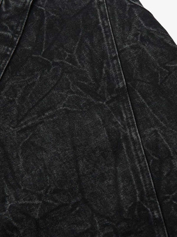 High Street Functional Structured Design Tie-Dye Baggy Jeans 