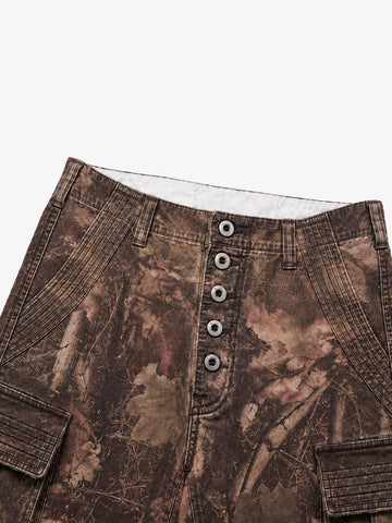 Five-Button Camo Cargo Shorts