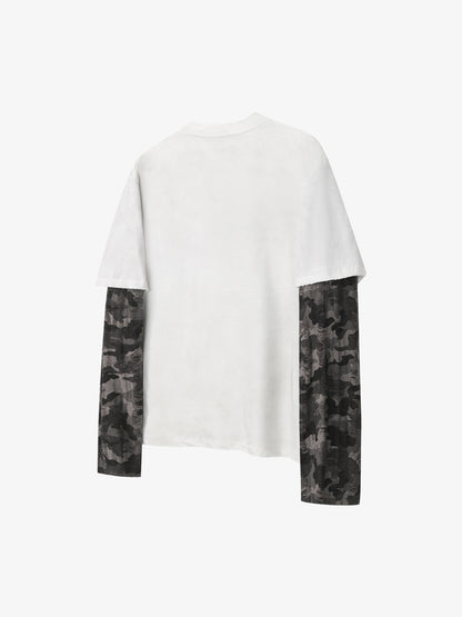 Layered Leopard Horse Graphic Long Sleeve T-Shirt 