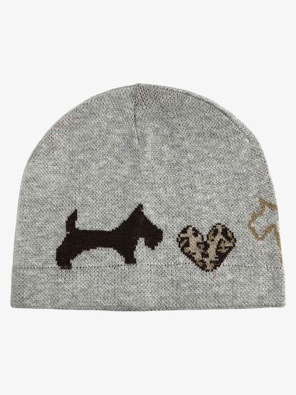 Leopard Heart & Dachshund Knit Beanie Hat 