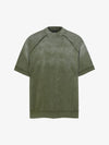 Spray Washed Raw Edge Raglan Knit T-Shirt 