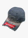 Distressed Baseball Cap with Frayed Brim