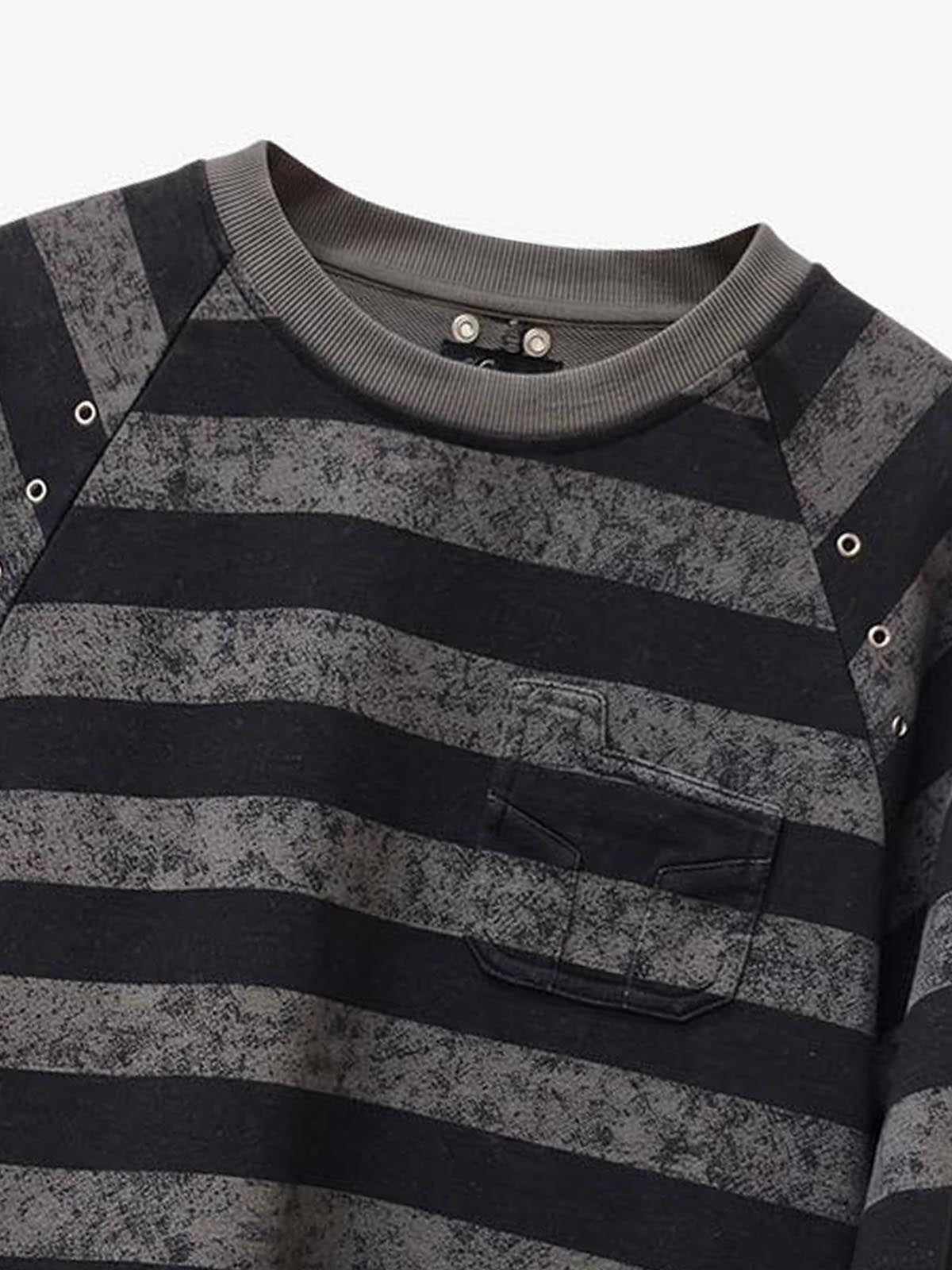 Striped Embroidered Oversized Long Sleeve Tee