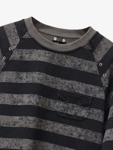 Striped Embroidered Oversized Long Sleeve Tee