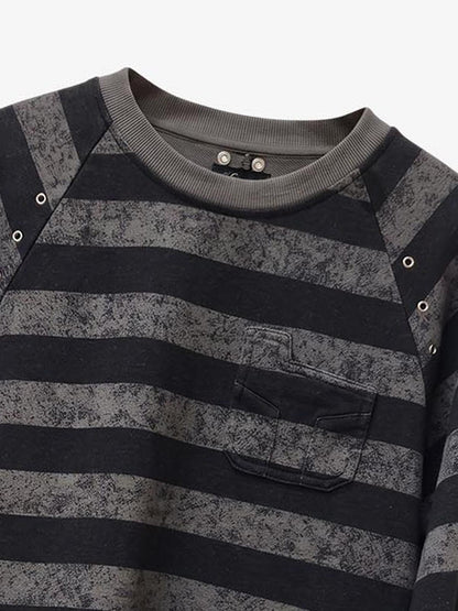 Striped Embroidered Oversized Long Sleeve Tee