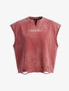 Vintage Washed Distressed Angel Graphic Sleeveless T-Shirt 