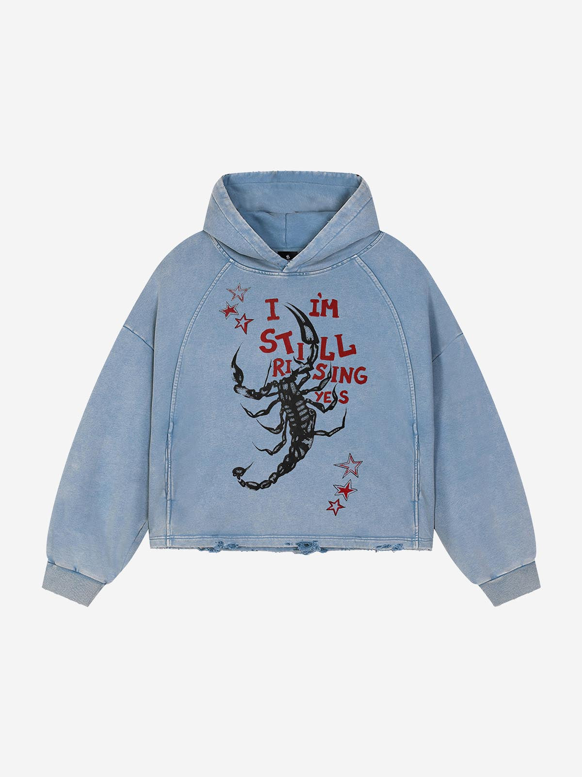 Logo Lightning Graphic Washed Distressed Hoodie