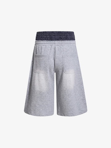 Retro Embroidered Double-Waist Capri Pants