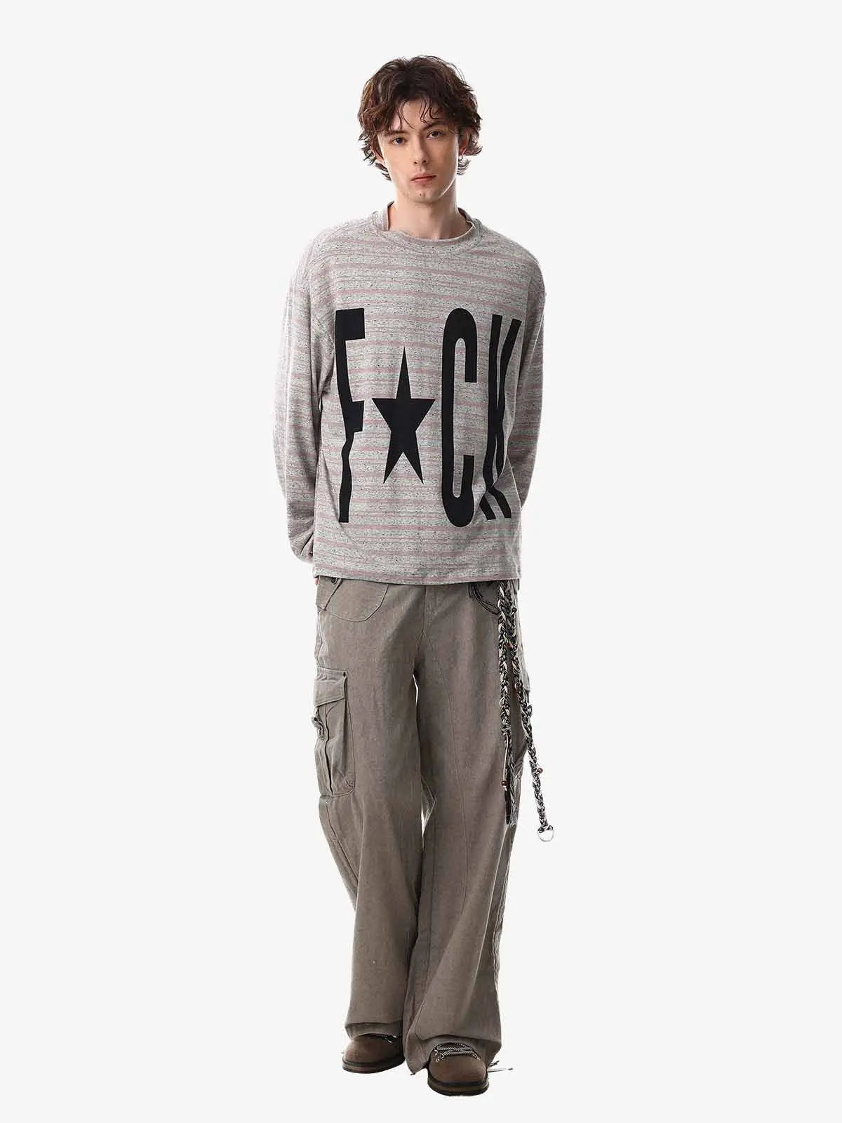 Graphic Letter Star Print Long Sleeve T-Shirt 